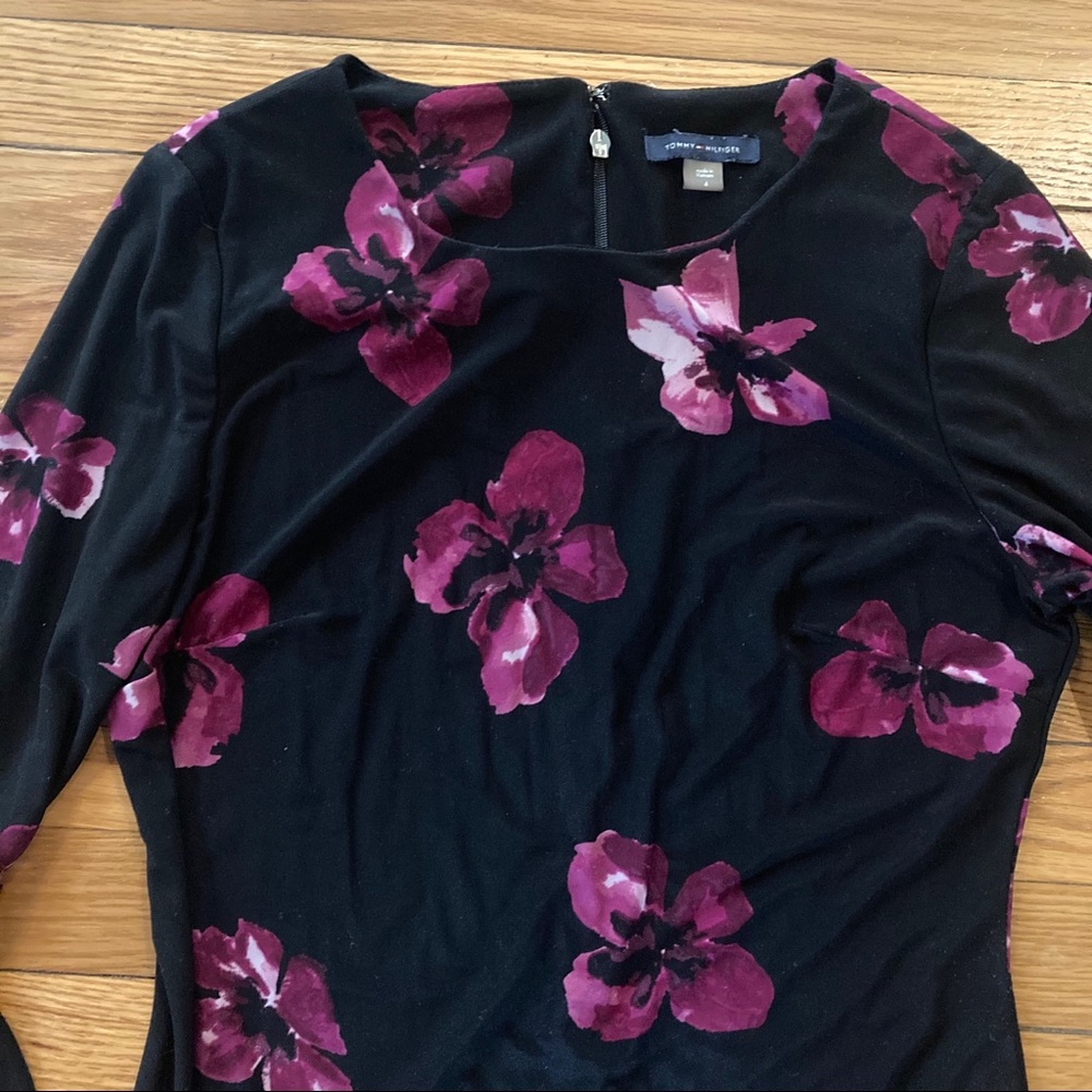 Tommy Hilfiger Black Floral Print Dress - Picture 3 of 13